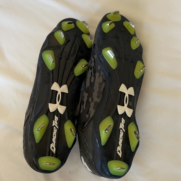 🆕Under Armour | Diamond Tips Camo Baseball Cleats Black & Grey Mens Size 11 - Picture 6 of 7